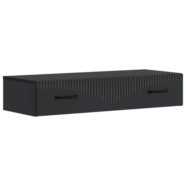 vidaXL Table d'appoint murale Noir 87 5 x 34 5 x 17 cm