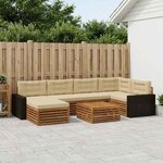 vidaXL Ensemble de canapés d'extérieur 7 Pièces Naturel et Beige