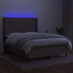 vidaXL Sommier à lattes de lit matelas et LED Taupe 140x190 cm Tissu