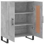 vidaXL Buffet gris béton 69 5x34x90 cm bois d'ingénierie