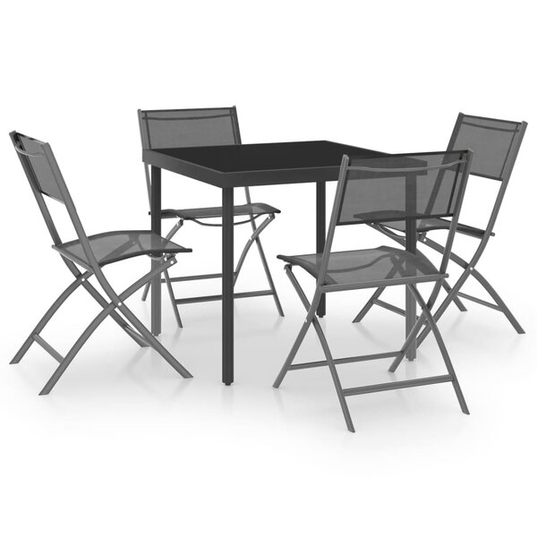 vidaXL Mobilier de salle à manger d'extérieur 5 Pièces Acier