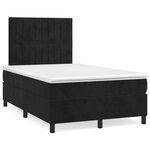 vidaXL Sommier à lattes de lit avec matelas Noir 120x200 cm Velours