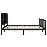 vidaXL Cadre de lit sans matelas noir 200x200 cm bois massif de pin