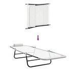 vidaXL Chaise longue pliante 2 Pièces Crème 182 x 55 x 85 5 cm Textilène