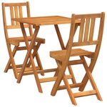 vidaXL Ensemble bistrot 3 Pièces Marron Bois d'acacia massif