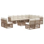 vidaXL Ensemble de canapé de jardin 13 Pièces Beige polyrotin