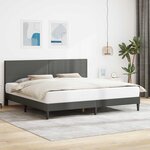 vidaXL Cadre de lit Gris foncé 200 x 200 cm Tissu en velours côtelé
