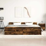 vidaXL Cadre de lit sans matelas chêne fumé 180x200 cm