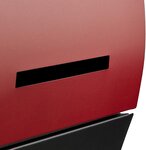 Boîte aux lettres murale avec compartiment journaux noir rouge