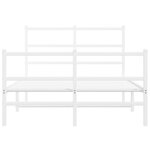 vidaXL Cadre de lit métal avec tête de lit/pied de lit blanc 120x200cm