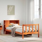 vidaXL Lit bibliothèque sans matelas cire marron 100x200 cm pin massif