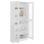 vidaXL Armoire à vitrine Blanc 82 5x30 5x185 cm Bois d'ingénierie