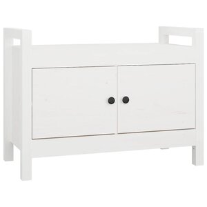 vidaXL Banc d'entrée Blanc 80x40x60 cm Bois de pin massif