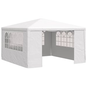 vidaXL Tente de réception avec parois latérales 4x4 m Blanc 90 g/m²