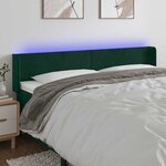 vidaXL Tête de lit à LED Vert foncé 203x16x78/88 cm Velours