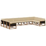 vidaXL Ensemble de canapés d'extérieur 10 pc Naturel et Beige