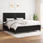 vidaXL Sommier à lattes de lit avec matelas Noir 200x200 cm Tissu