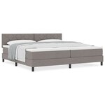 vidaXL Lit à sommier avec matelas gris 200x200 cm tissu