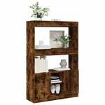 vidaXL Buffet haut chêne fumé 92x33x140 cm bois d'ingénierie