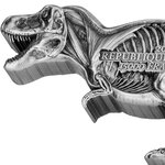 Pièce de monnaie en argent 15000 francs g 93.3 (3 oz) millésime 2022 jurassic tyrannosaurus rex tyrannosaurus dissected t rex
