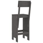 vidaXL Tabourets de bar lot de 2 gris 40x48 5x115 5 cm bois massif pin