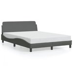 vidaXL Cadre de lit avec tête de lit Gris foncé 120x200 cm Tissu