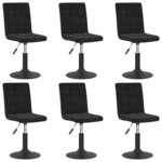 vidaXL Chaises pivotantes à manger lot de 6 noir velours