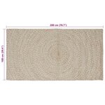 vidaXL Tapis de surface Naturel et Blanc 100 x 200 cm Jute