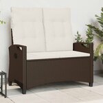 vidaXL Banc de jardin avec oreiller Marron et Crème 105 x 60 x 112 cm
