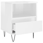 vidaXL Tables de chevet 2 Pièces blanc brillant 40x35x50 cm