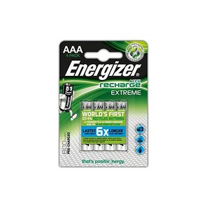 Blister de 4 Piles Rechargeables HR03 AAA Extreme 1 2V 800 mAh Pré-Chargé ENERGIZER