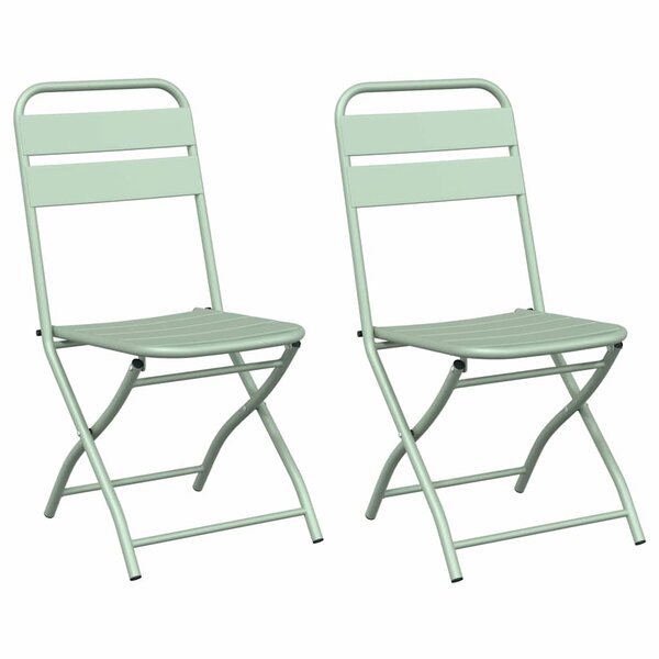 vidaXL Chaise de jardin pliante 2 pc Menthe claire