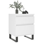 vidaXL Tables de chevet 2 Pièces blanc 40x35x50 cm bois d’ingénierie