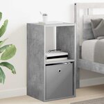 vidaXL Table de chevet avec tiroir 2 Pièces Gris béton 35 x 32 x 68 5 cm