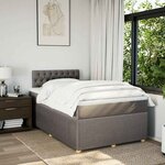 vidaXL Sommier à lattes de lit avec matelas taupe 120x190 cm tissu