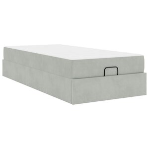 vidaXL Cadre de lit avec matelas avec matelas 2 Pièces Gris clair Velours