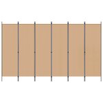 vidaXL Paravent à 6 panneaux Beige 300 x 180 cm Tissu