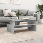 vidaXL Table basse gris béton 90x55x42 5 cm bois d'ingénierie