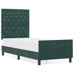 vidaXL Cadre de lit avec tête de lit Vert foncé 80 x 200 cm Velours
