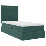vidaXL Lit avec rangement et LED Vert foncé 90 x 190 cm Velours