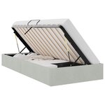 vidaXL Lit de Rangement Gris clair 100 x 203 cm Velours