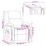 vidaXL Fauteuil inclinable électrique Crème Velours