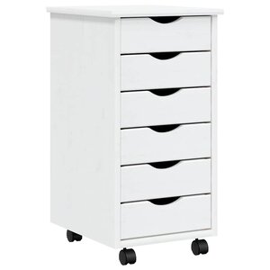 vidaXL Armoire roulante avec tiroirs MOSS blanc bois de pin solide