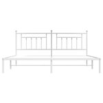 vidaXL Cadre de lit métal sans matelas et tête de lit blanc 200x200 cm
