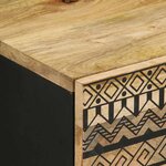 vidaXL Table de chevet noir 40x33 5x46 cm bois de manguier massif brut