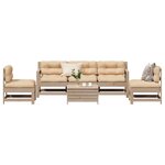 vidaXL Salon de jardin 6 Pièces avec coussins Bois de pin massif