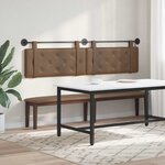 vidaXL Tête de lit suspendue Avec lumière LED Cappuccino Simili cuir