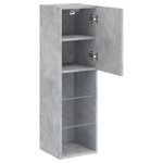 vidaXL Meuble TV avec lumières LED gris béton 30 5x30x102 cm