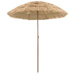 vidaXL Parasol de plage Naturel 255 x 255 x 255 cm Polyester et Acier