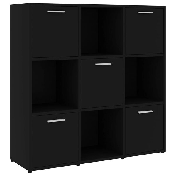 vidaXL Bibliothèque Noir 90x30x90 cm Bois d’ingénierie